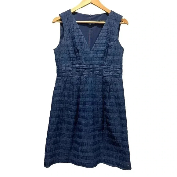 Nanette‎ Lepore Navy Blue Vertical Lined Dress with Pockets Size 4 - Picture 1 of 5